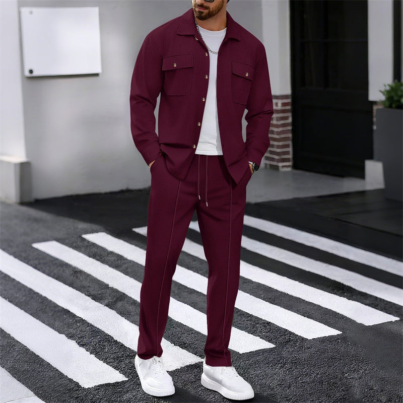 Maison — Ensemble Veste et Pantalon en Tricot Waffle