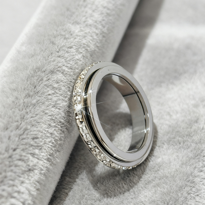 Verallo — Bague Spinner en Acier Titane avec Zirconia