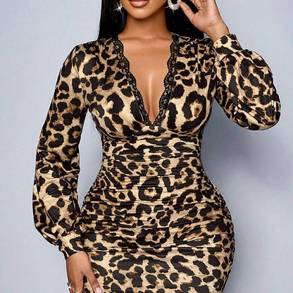 Léonor — Robe Midi Bodycon Imprimé Léopard