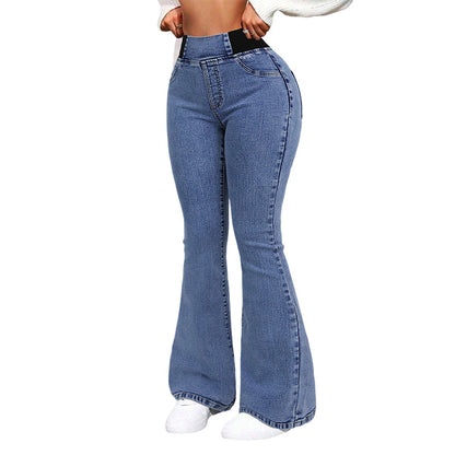 Solenne — Jeans à taille haute et coupe évasée