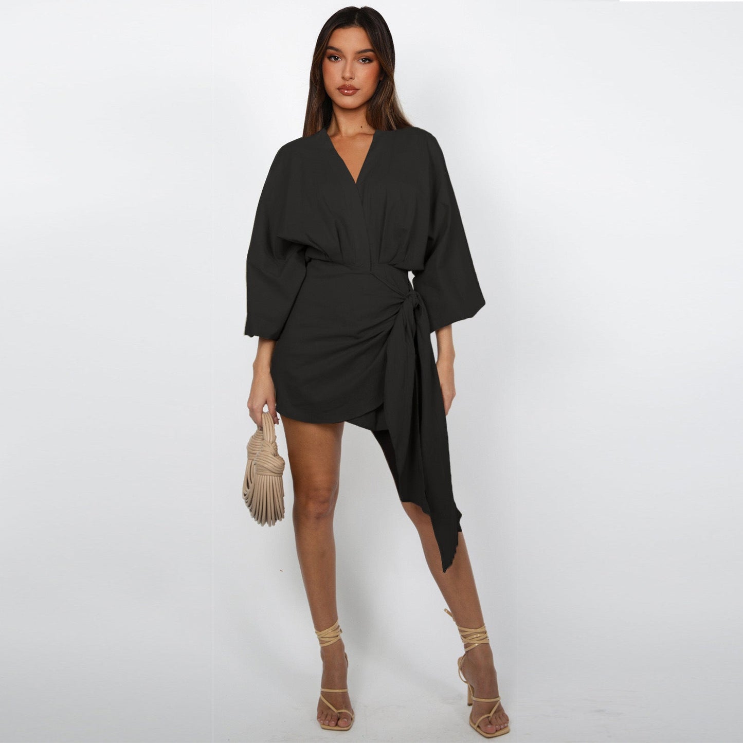 Envolée — Robe Midi Croisée à Col V