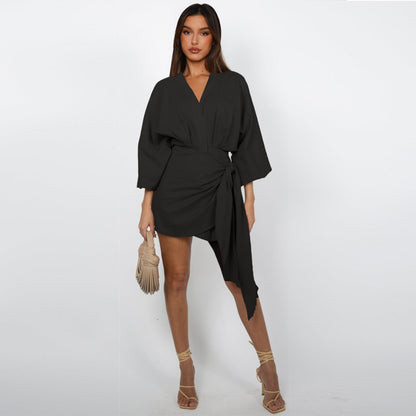 Envolée — Robe Midi Croisée à Col V