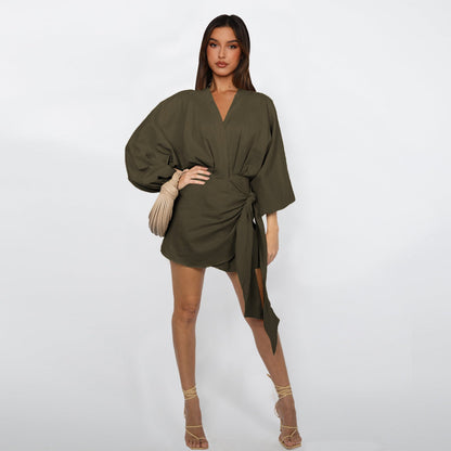 Envolée — Robe Midi Croisée à Col V