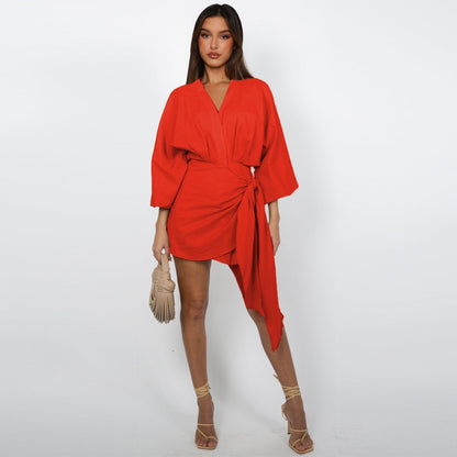 Envolée — Robe Midi Croisée à Col V
