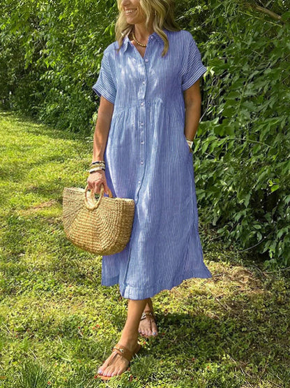 Marchand — Robe chemise à rayures