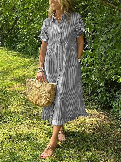 Marchand — Robe chemise à rayures