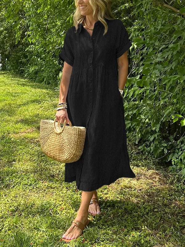 Marchand — Robe chemise à rayures