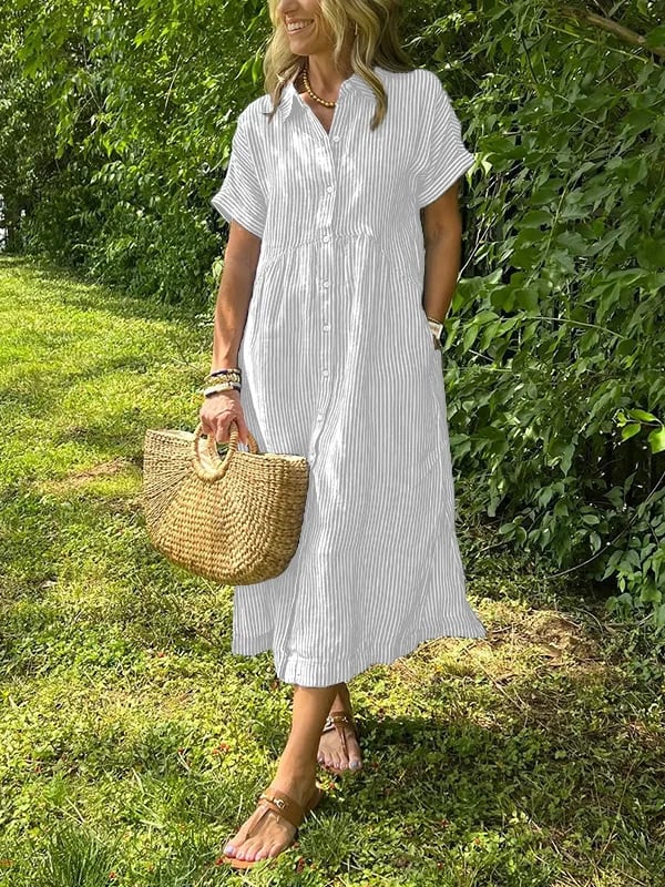 Marchand — Robe chemise à rayures