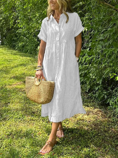 Marchand — Robe chemise à rayures