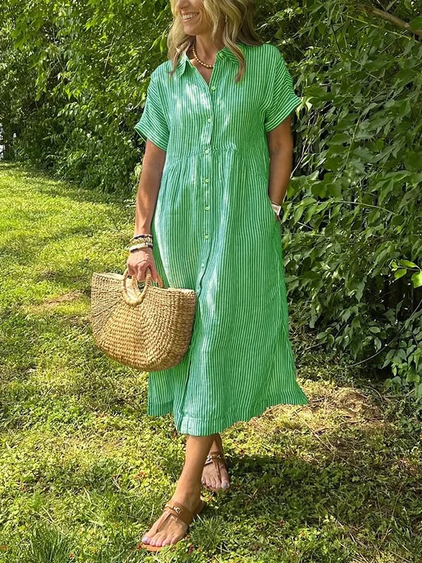 Marchand — Robe chemise à rayures