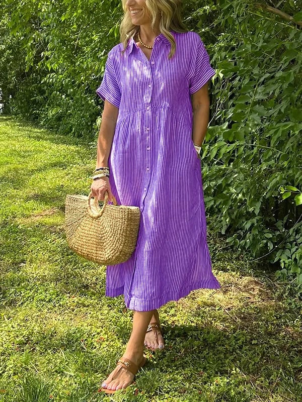 Marchand — Robe chemise à rayures