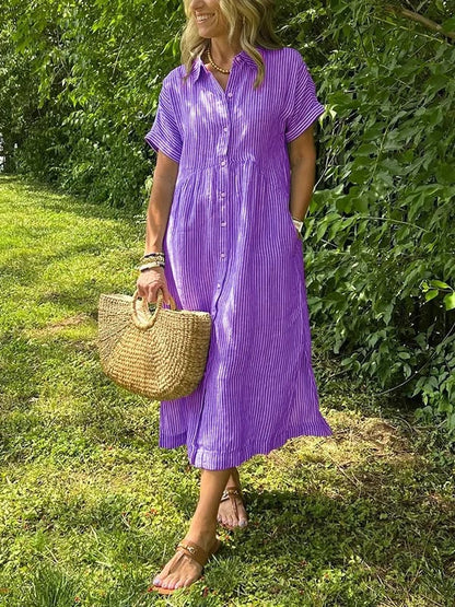 Marchand — Robe chemise à rayures
