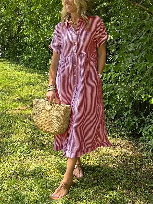Marchand — Robe chemise à rayures
