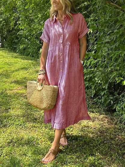 Marchand — Robe chemise à rayures