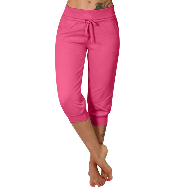 Luvène — Jogging Capri avec Taille Élastique et Poches