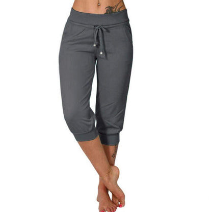 Luvène — Jogging Capri avec Taille Élastique et Poches