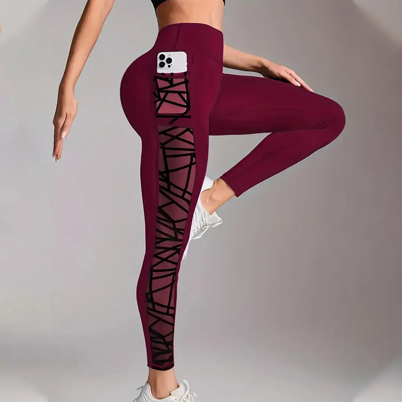 Flexara — Legging de Yoga à Panneaux en Maille Taille Haute