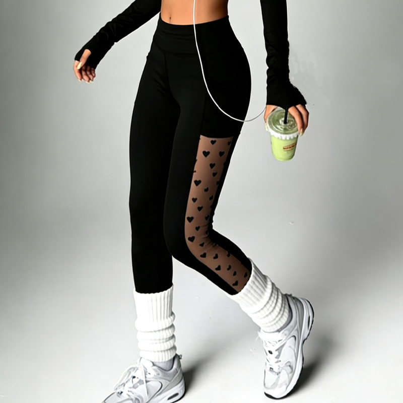Flexara — Legging de Yoga à Panneaux en Maille Taille Haute