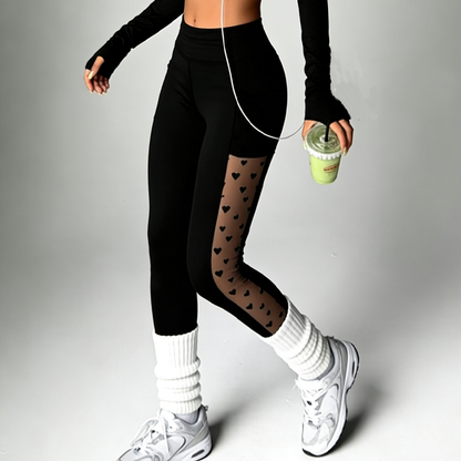 Flexara — Legging de Yoga à Panneaux en Maille Taille Haute