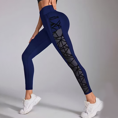 Flexara — Legging de Yoga à Panneaux en Maille Taille Haute