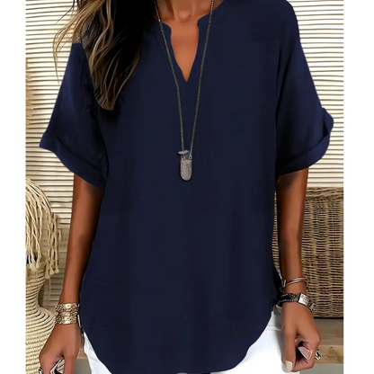 Thessaly — Blouse Ample avec Ourlet Asymétrique