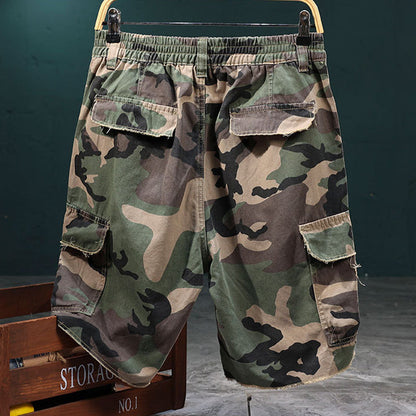 Marchoval — Shorts Cargo Camouflage à Clous