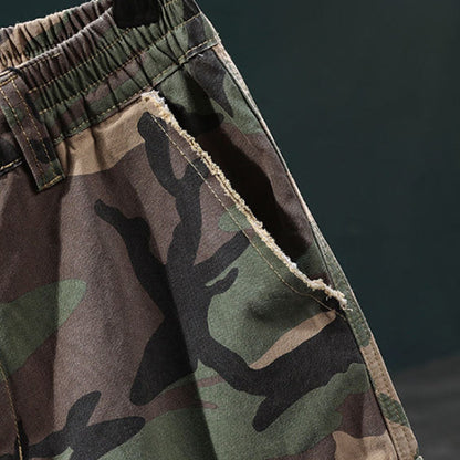 Marchoval — Shorts Cargo Camouflage à Clous