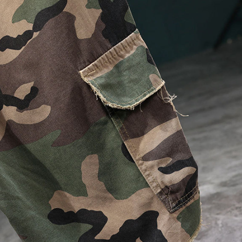 Marchoval — Shorts Cargo Camouflage à Clous
