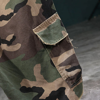 Marchoval — Shorts Cargo Camouflage à Clous