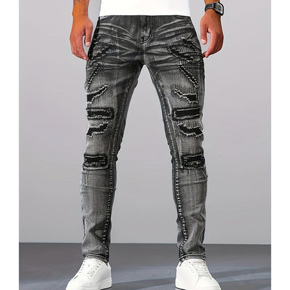 Fenwick — Jeans Slim-Fit Distressés en Lavage Gris