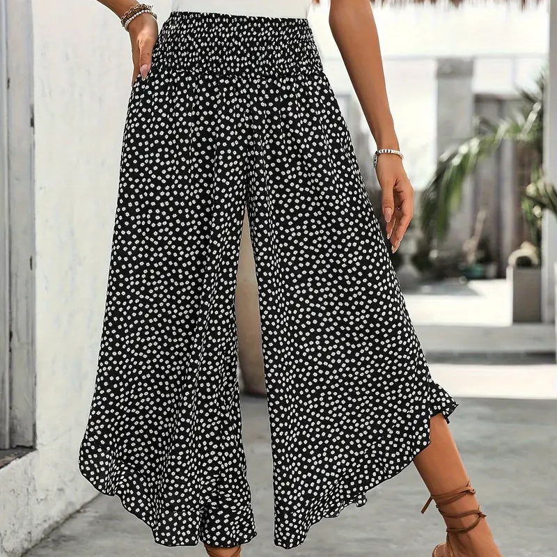 Odelia — Pantalon taille haute à jambes larges