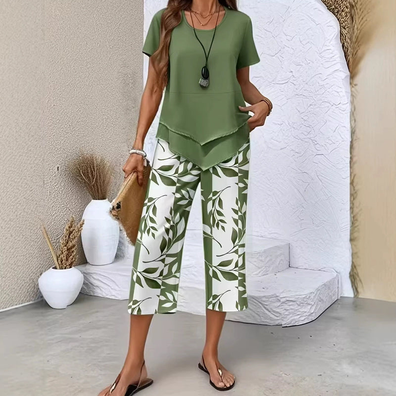 Marisole — Tunique à col rond & Ensemble à jambes larges