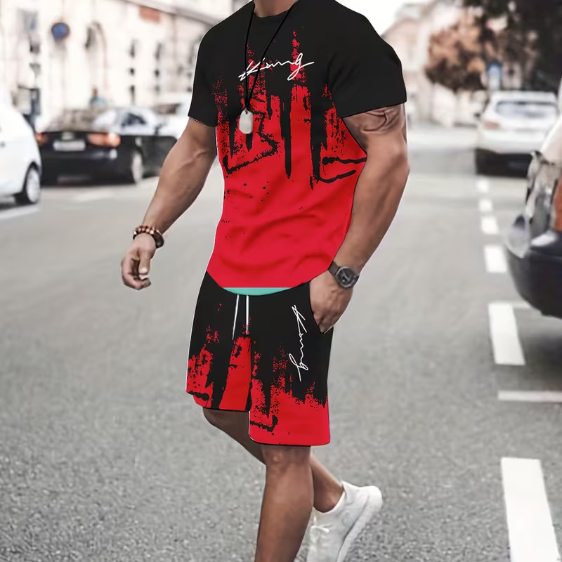 Kaldor — Ensemble T-shirt et Shorts à Imprimé Graphique