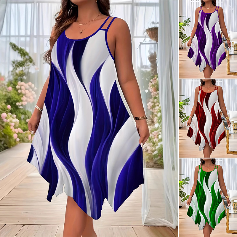 Marveena — Robe Midi à Bretelles Doubles en Color-Block