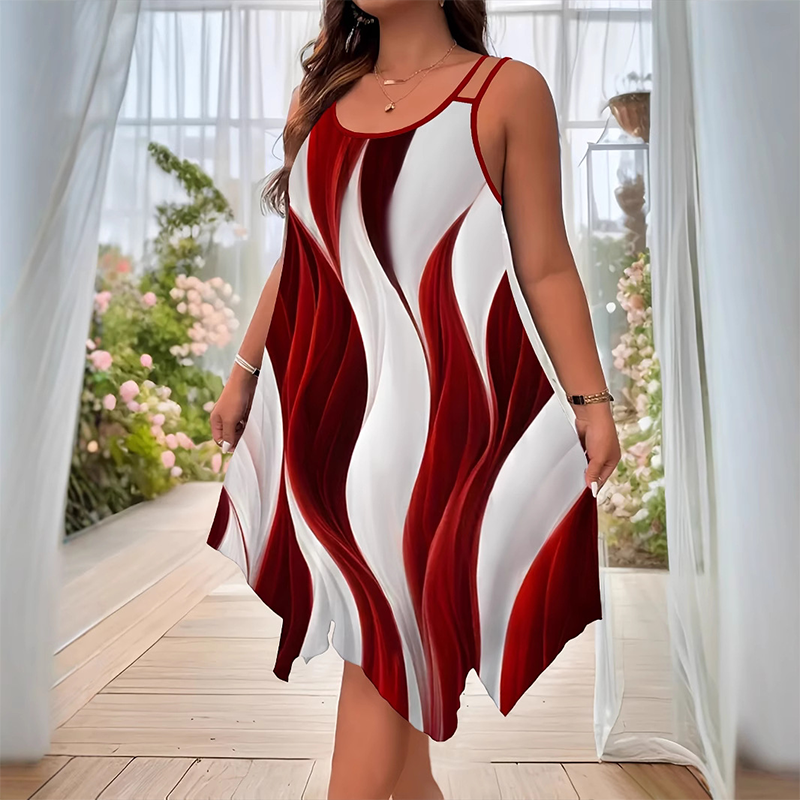 Marveena — Robe Midi à Bretelles Doubles en Color-Block