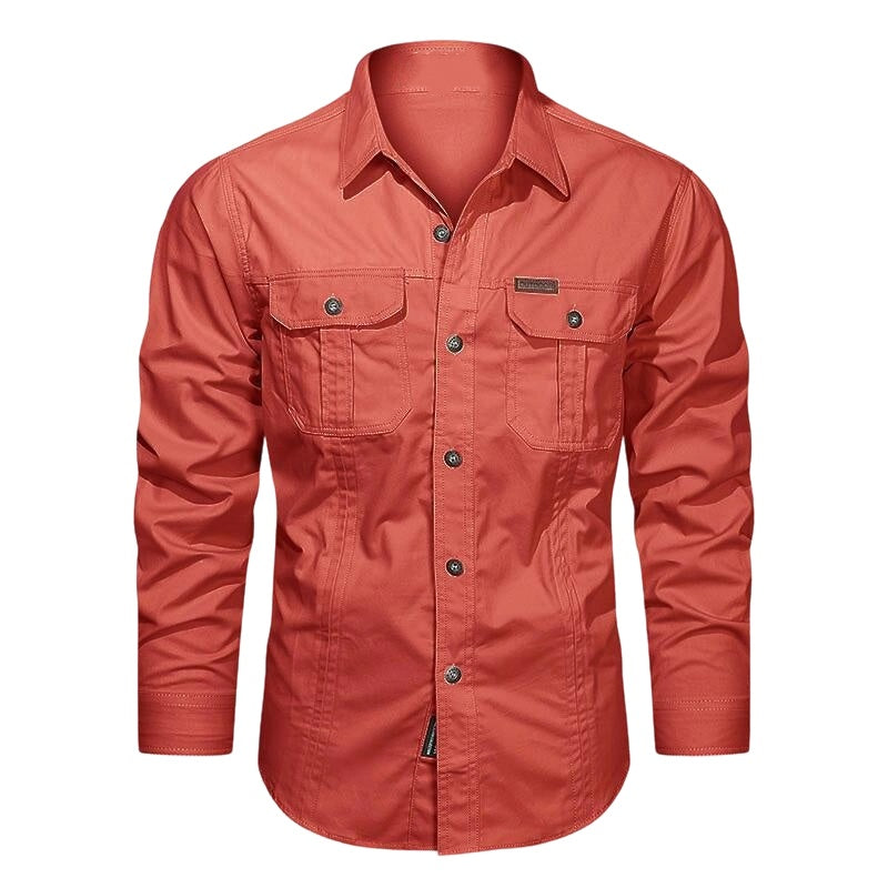 Warren — Chemise de travail en coton à manches longues pour hommes