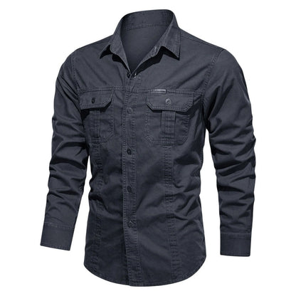 Warren — Chemise de travail en coton à manches longues pour hommes