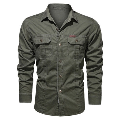 Warren — Chemise de travail en coton à manches longues pour hommes
