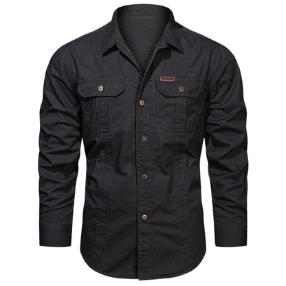 Warren — Chemise de travail en coton à manches longues pour hommes