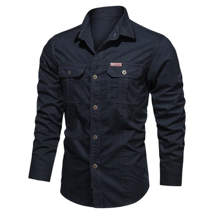 Warren — Chemise de travail en coton à manches longues pour hommes