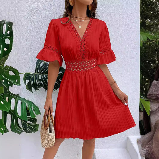 Thessalie — Robe d'été plissée avec dentelle
