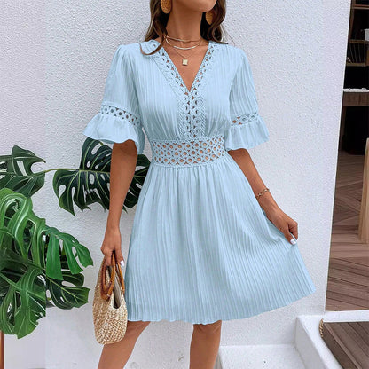 Thessalie — Robe d'été plissée avec dentelle