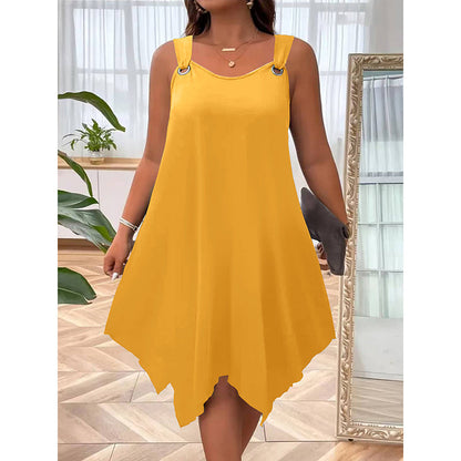 Verlynne — Robe sans manches avec ourlet asymétrique