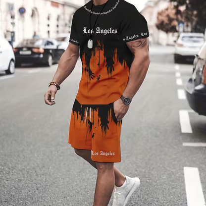 Rovale — Ensemble d'été homme : T-shirt graphique et shorts
