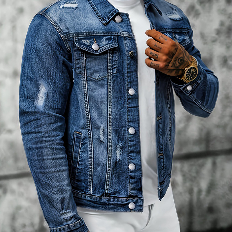 Bramwell — Veste en Jean Délavée Vintage