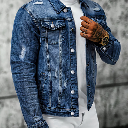 Bramwell — Veste en Jean Délavée Vintage