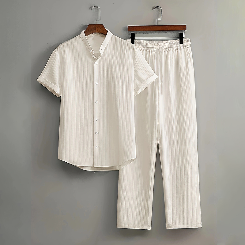Kastelan — Ensemble Chemise à Col Texturé et Pantalon