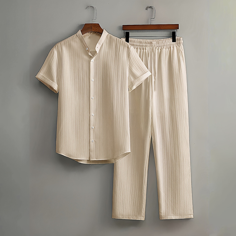 Kastelan — Ensemble Chemise à Col Texturé et Pantalon