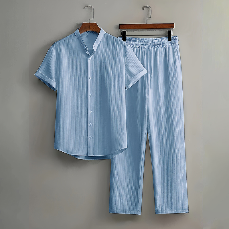 Kastelan — Ensemble Chemise à Col Texturé et Pantalon