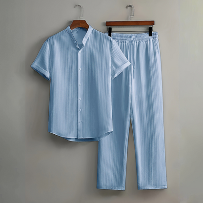Kastelan — Ensemble Chemise à Col Texturé et Pantalon